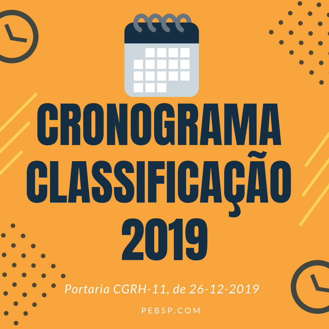 Cronograma classificação professores 2019