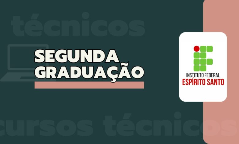 Instituto Federal do Espírito Santo - IFES abre seleção para cursos de graduação com seleção por Segunda Graduação ou transferência.