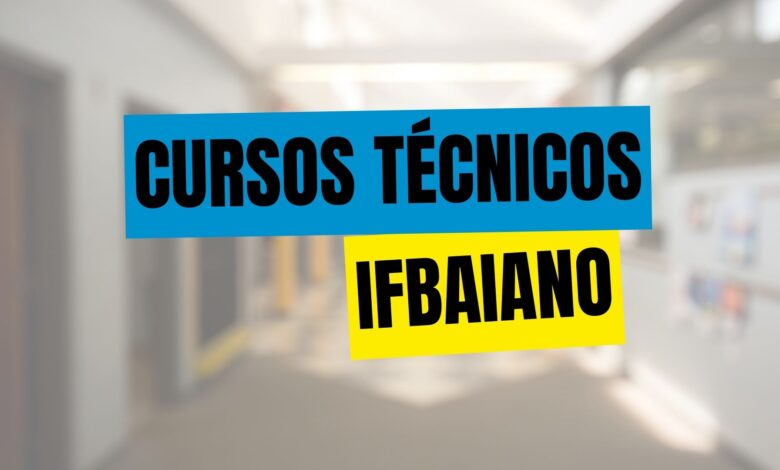 Instituto Federal Baiano - IFBAIANO abre inscrições para Cursos Técnicos Gratuitos oferecidos na modalidade EAD. São diversas opções.