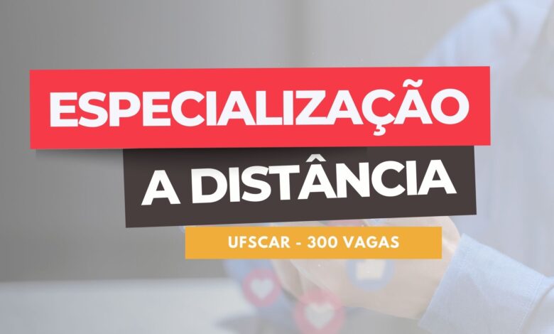 A Universidade Federal de São Carlos - UFSCar abre inscrições para 300 vagas em curso TOTALMENTE EAD na área da Educação. Confira detalhes.
