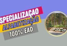 Universidade Federal de São Carlos - UFSCAR recebe inscrições para Especialização em Alfabetização 100% EAD com 300 vagas.