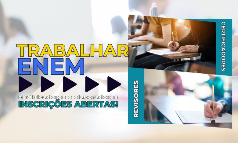 Ministério da Educação - MEC está com inscrições abertas para Trabalhar no ENEM como Certificadores, Revisores e Elaboradores de Questões.