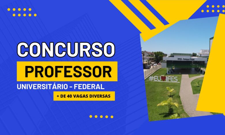 Instituto Federal do Espírito Santo - IFES recebe inscrições para professor universitário em diversas áreas até 4 de agosto.