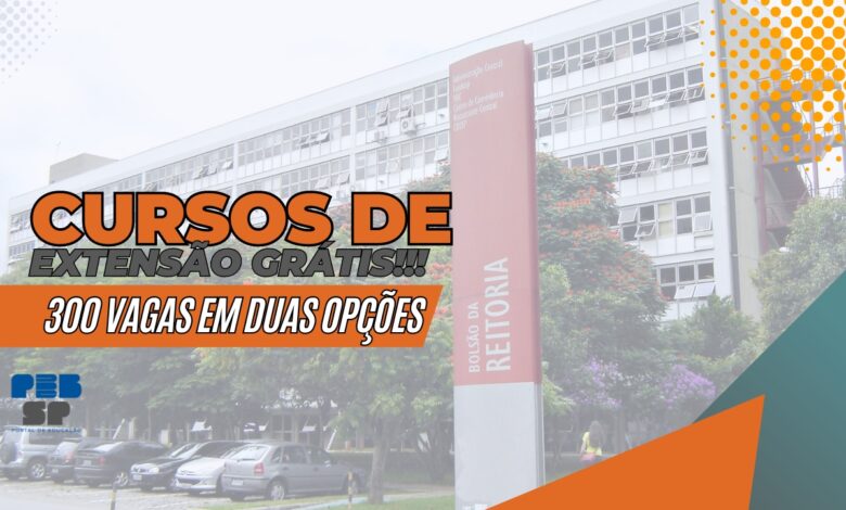 A USP está com inscrições abertas para Cursos de Extensão Gratuitos oferecidos pela Reitoria da Universidade de São Paulo! 300 Vagas ABERTAS