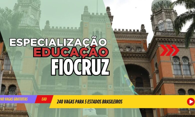 FIOCRUZ Reabre as inscrições para Especialização EAD em Tecnologias Educacionais com 240 vagas em 5 Estados! Confira detalhes!