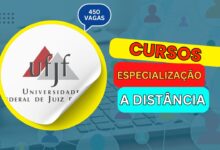 A Universidade Federal de Juiz de Fora - UFJF está com inscrições abertas para 3 Cursos de Especialização EAD que somam 450 vagas. Confira!