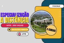 Inscrições abertas até 10 de agosto na UFPE para 3 Cursos de Especialização EAD. Garanta sua vaga e avance na sua formação profissional agora!