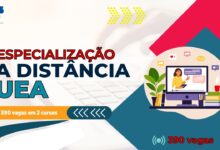 A Universidade Estadual do Amazonas - UEA divulga novos prazos de inscrições para 2 Cursos de Especialização EAD com 390 vagas em 2024.