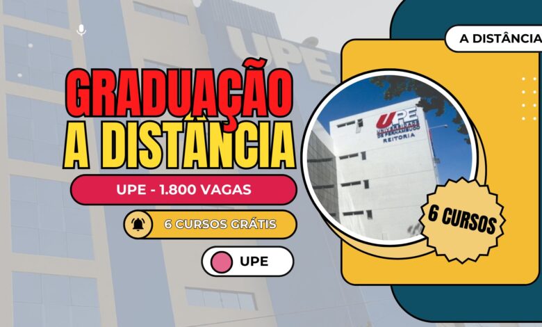 "Gradue-se em Casa! Inscrições Abertas na UPE com 1.800 Vagas em 6 Cursos Superiores EAD. Aproveite essa oportunidade de estudar em 2025