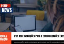 Estude GRÁTIS no IFSP! 80 vagas em 2 cursos de especialização EAD. Qualidade, flexibilidade e sucesso profissional. Inscreva-se já!