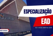 Inscrições abertas para Pós-Graduação EAD GRATUITAS da UFABC! 420 vagas abertas em dois cursos de Especialização EAD! Confira