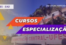 UFES surpreende e abre as inscrições para 200 vagas no curso de Especialização EAD em Gestão em Saúde com vagas em diversas cidades.