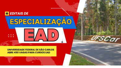 UFSCar publica 2 Editais de Cursos de Especialização EAD Gratuitos na Educação com Inscrições abertas por apenas 2 dias! Confira agora!