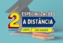 UNIFEI REABRE as inscrições para 2 Cursos de Especialização EAD Gratuitos nos estados de São Paulo, Mato Grosso, Bahia, Minas Gerais e Goiás.