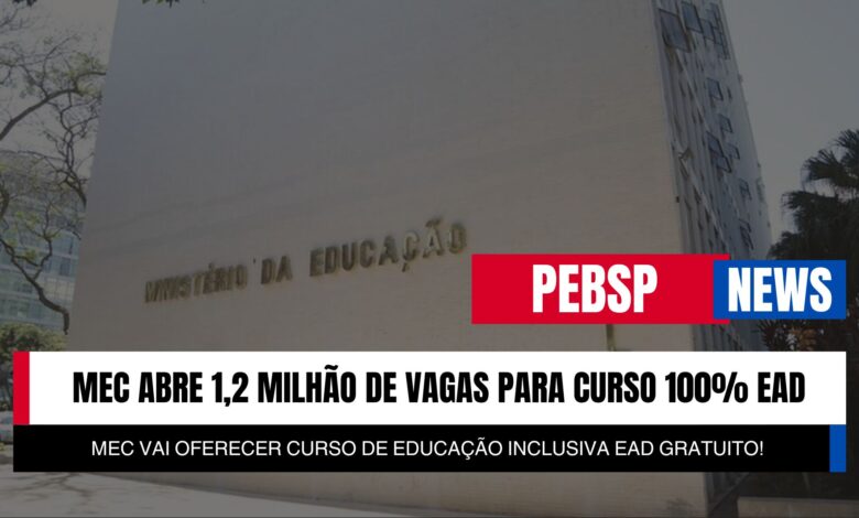 MEC acaba de anunciar que vai oferecer 1,2 milhão de vagas para Curso de Educação Inclusiva para todo o Brasil e 100% EAD! Confira detalhes