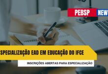 IFCE: Especialização EAD em Docência. 300 vagas. Inscrições até 14/10. Aprimore suas habilidades pedagógicas. Inscreva-se!