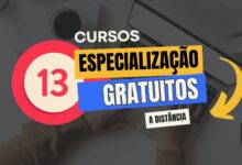 Confira 13 Cursos de Especialização EAD GRATUITOS com Inscrições ABERTAS em Outubro de 2024 em diversas universidades públicas!