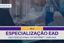 Especialização EAD UFLA em Uso Educacional da Internet. abre inscrições em diversos polos com atividades TOTALMENTE EAD! Confira