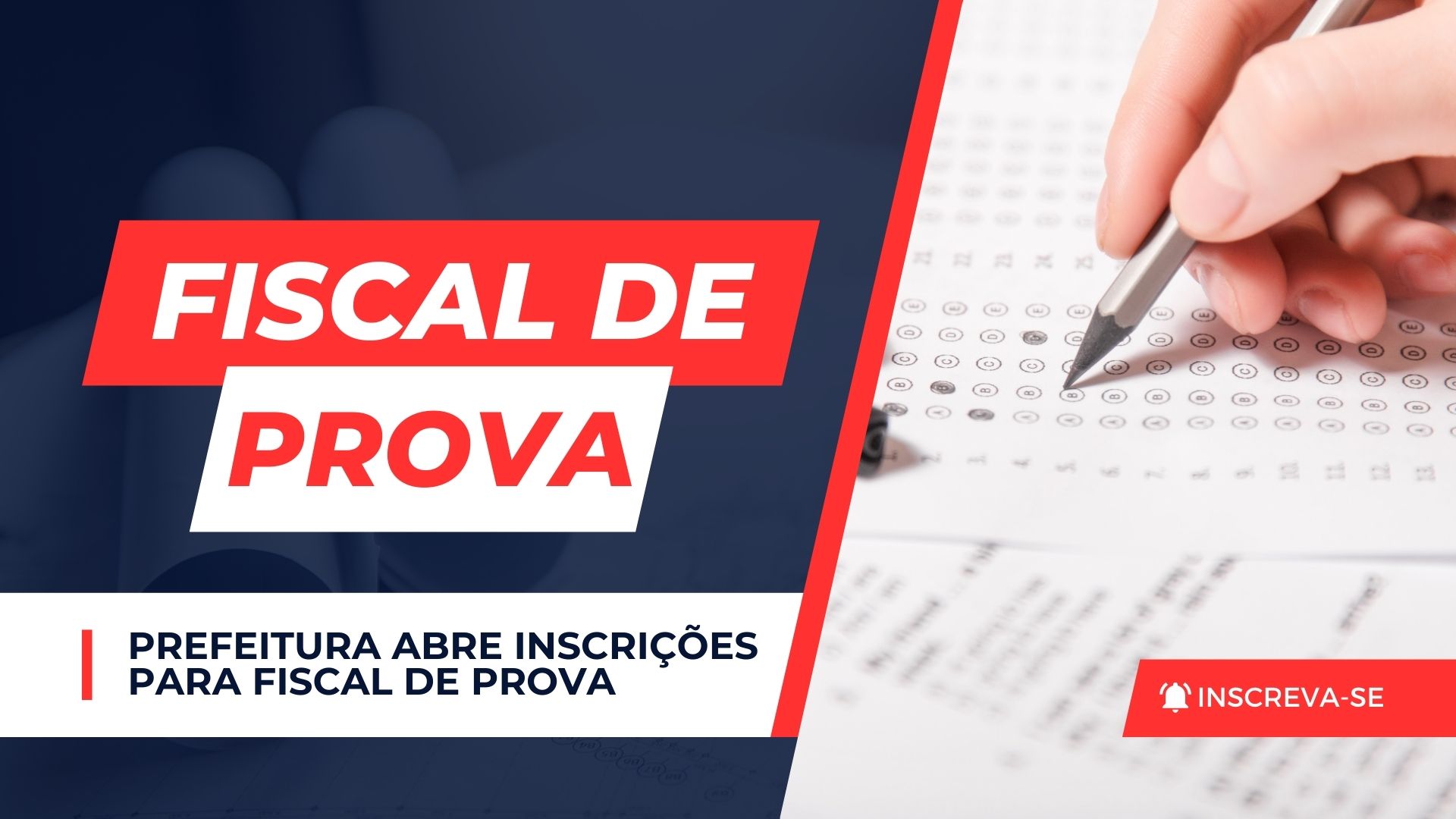 Prefeitura abre inscrições para Fiscal de Prova com ganhos de R$ 100 ...