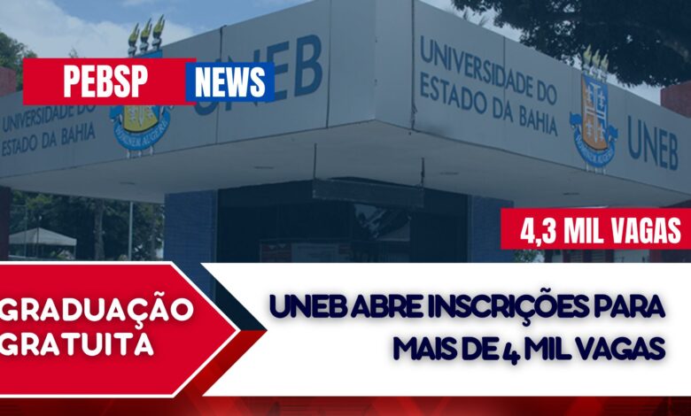 UNEB abre inscrições para mais de 4,3 mil vagas em Cursos de Graduação Presenciais e EAD GRATUITOS em dezenas de opções! Confira detalhes! ➡️