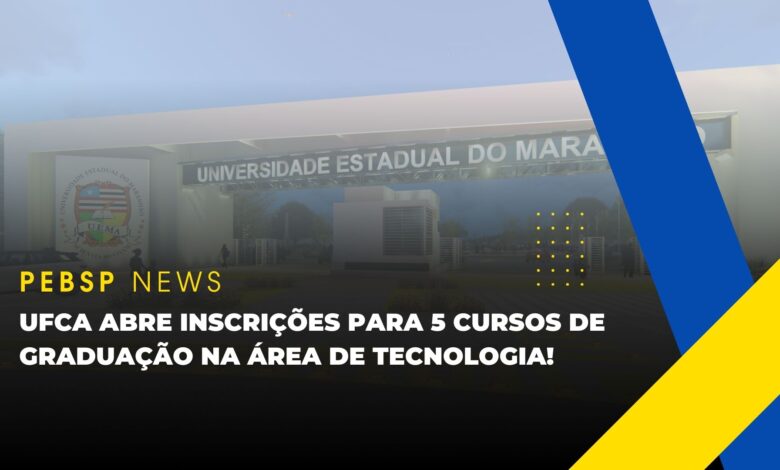 A Universidade Federal - UFCA abre inscrições para 5 Cursos de Graduação na área de Tecnologia oferecendo 800 vagas imediatas e gratuitas!