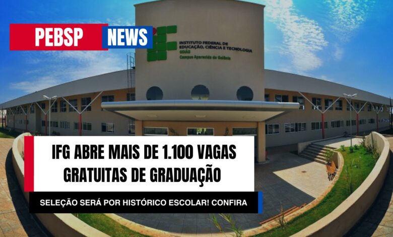 O Instituto Federal de Goiás - IFG anuncia a abertura de inscrições para Cursos Gratuitos de Graduação com seleção pelo ENEM e 1.100 vagas