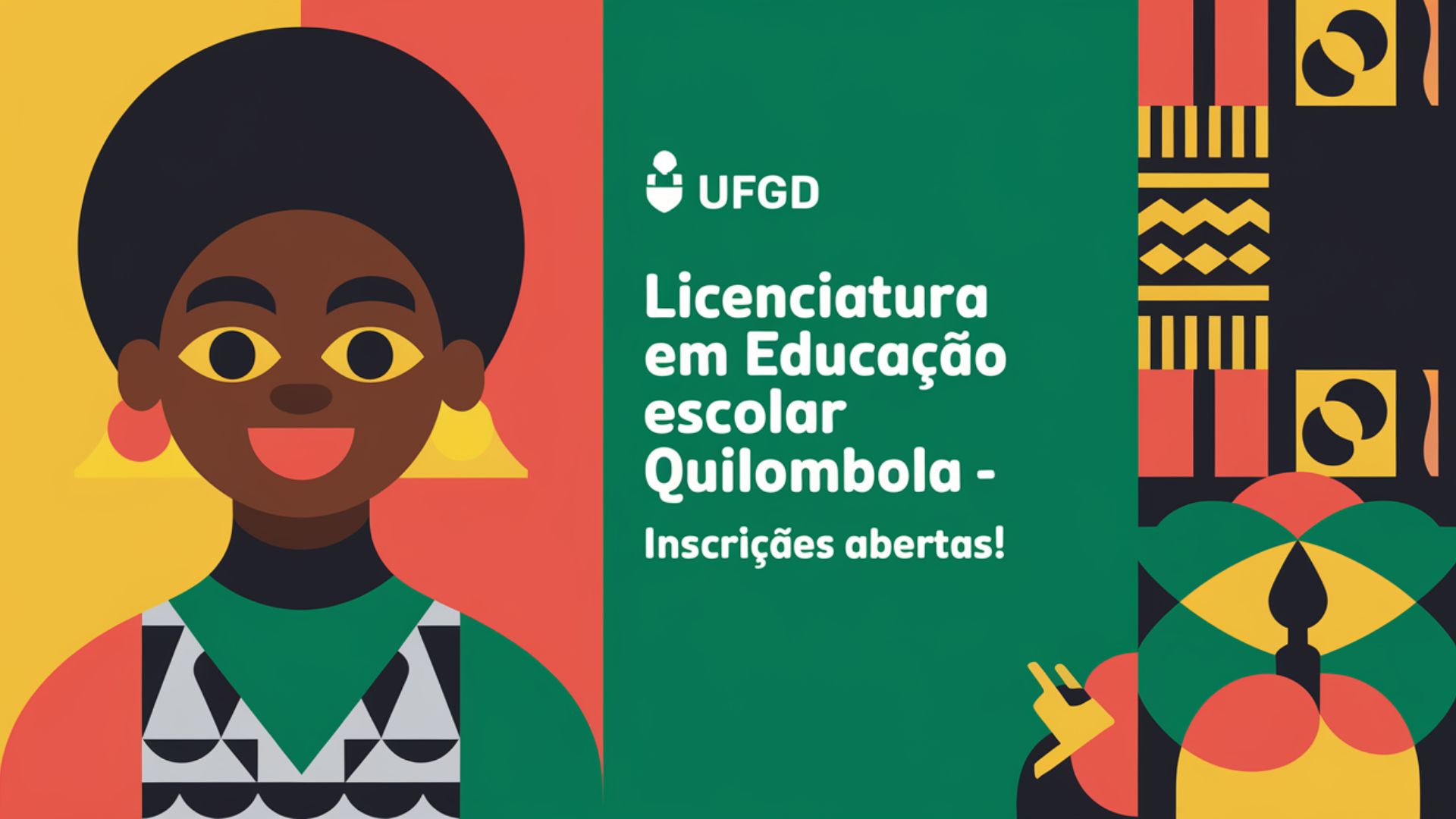 22 vagas para Licenciatura em Educação Escolar Quilombola (UFGD)! Inscrições abertas até 31/01/2025. Graduação com bolsa da CAPES (R$700).