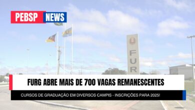 Garanta sua vaga na FURG! Mais de 700 vagas complementares disponíveis em diversos cursos de graduação. Confira detalhes e inscreva-se!