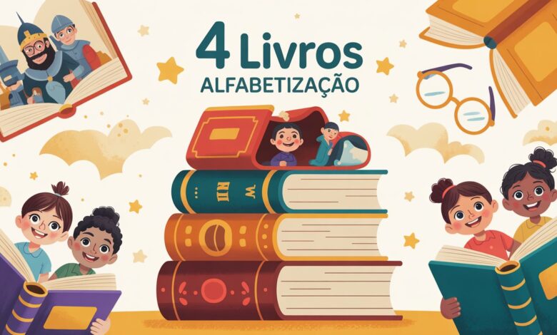Conheça 4 livros fundamentais sobre Alfabetização para alfabetizadores e melhore suas práticas de ensino, leitura e escrita!