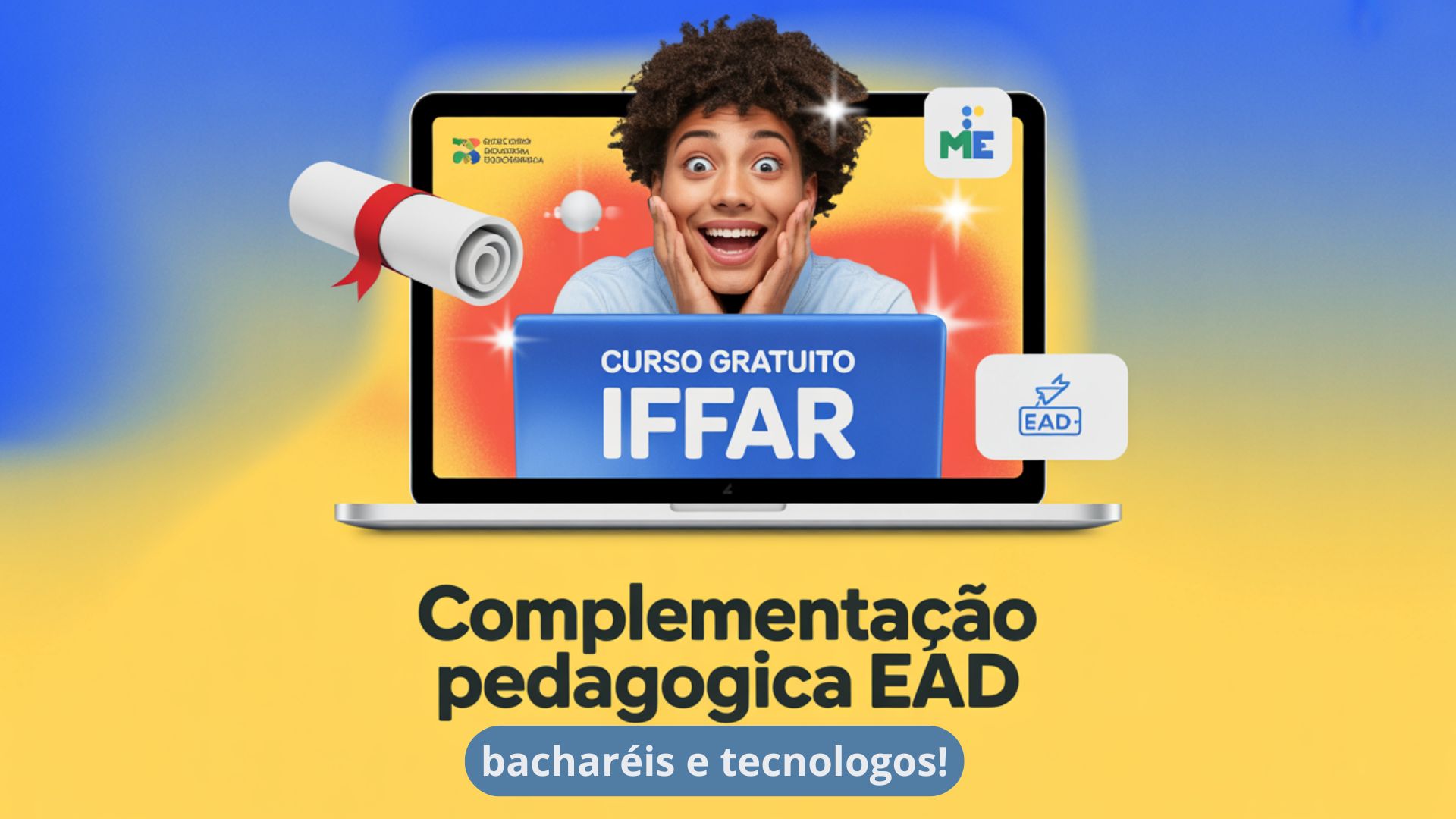 Curso de Complementação Pedagógica EAD do IFFar capacita bacharéis e tecnólogos para atuar como professores. São 160 vagas EaD!