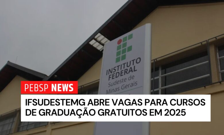 Instituto Federal - IFSULDESTEMG abre inscrições para Cursos Superiores de Graduação Gratuitos para o segundo semestre de 2025.