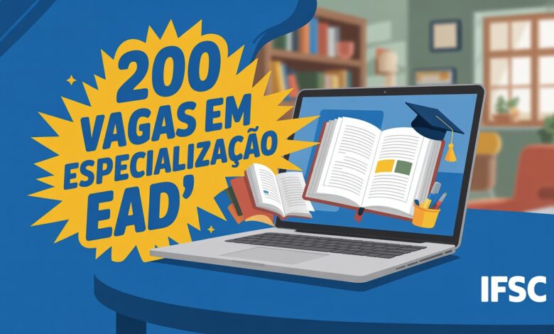 Oportunidade única: 200 vagas em pós-graduação e Especialização EAD gratuita em Docência pelo IFSC. Saiba como participar.