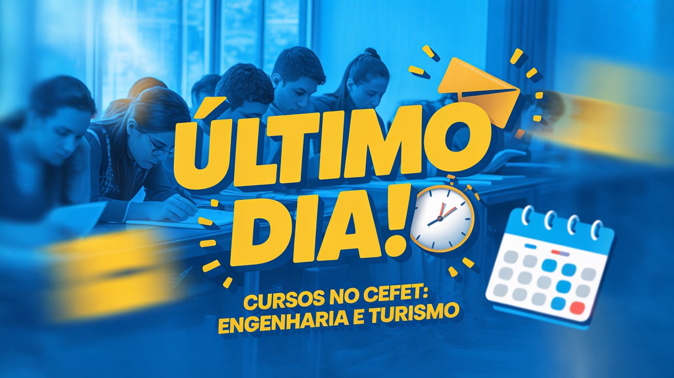 Corre que ainda dá tempo! CEFET RJ encerra hoje as inscrições para cursos gratuitos EAD em Engenharia e Turismo.