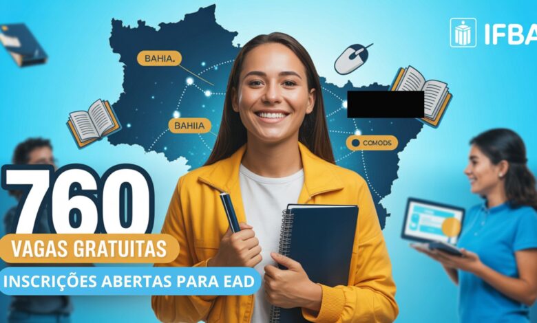 IFBA abre 760 vagas para cursos de graduação EAD gratuitos em Administração Pública e Educação Física. Inscreva-se até 4 de julho!