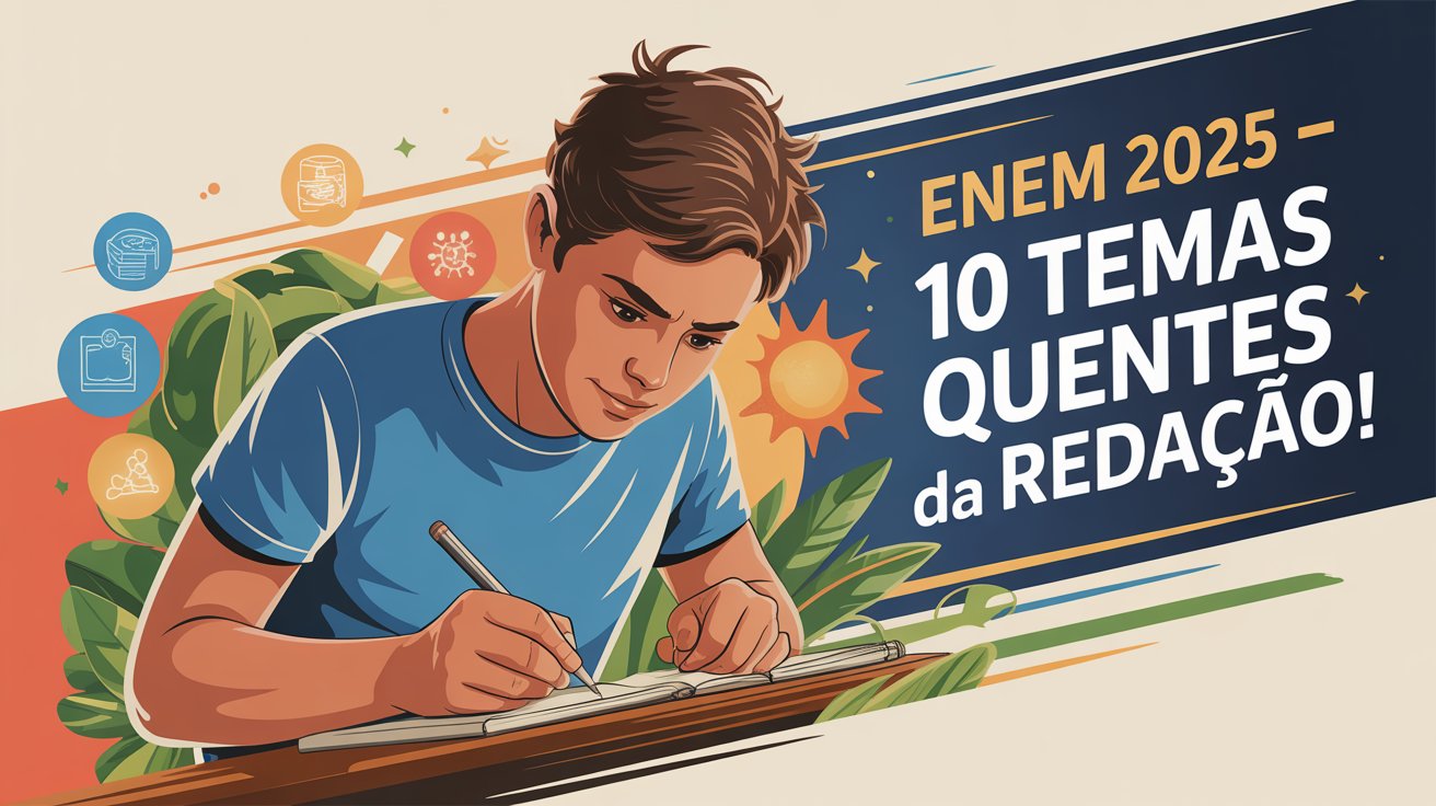 Descubra 10 temas que podem cair na redação do ENEM 2025 e prepare-se com dicas certeiras para garantir a tão sonhada nota 1000!