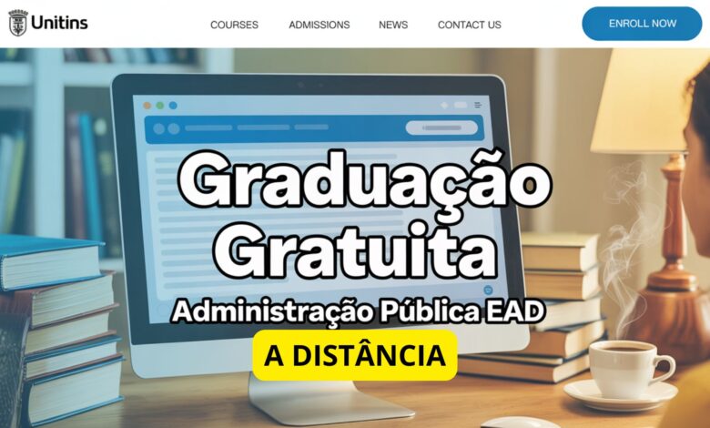 Unitins abre 150 vagas para curso superior EAD em Administração Pública. Seleção sem vestibular! Inscreva-se até 15 de junho de 2025.