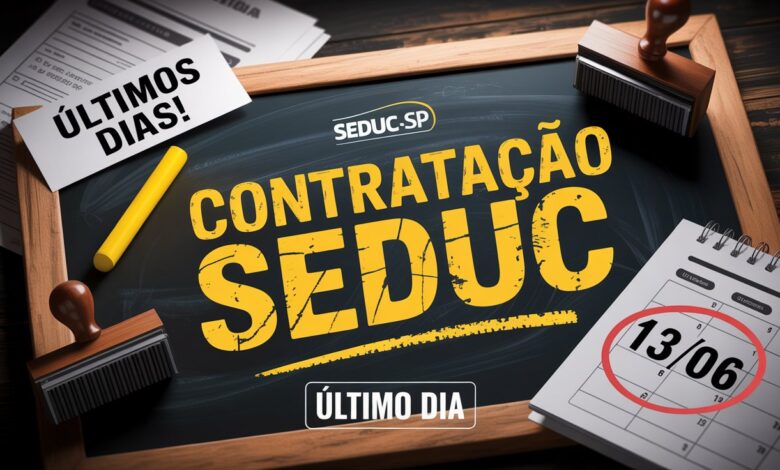 Último dia! SEDUC-SP encerra hoje, 13/06, as inscrições para professores temporários com salários de até R$ 5.500. Inscreva-se já!