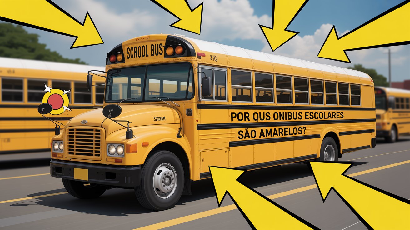 Por que os ônibus escolares são amarelos? A resposta está na forma como seu cérebro e sua visão periférica processam as cores. Entenda!