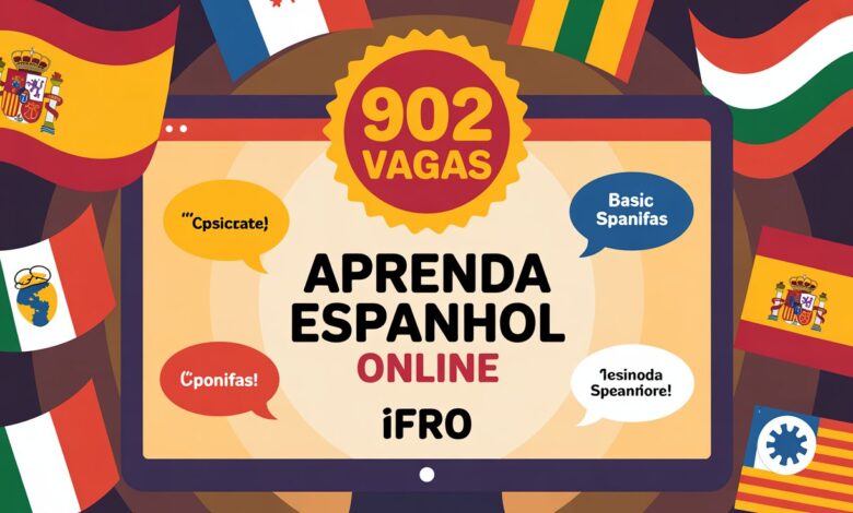 IFRO abre 902 vagas para curso gratuito e online de Espanhol com 40h. Aulas assíncronas e flexíveis. Inscrições até 10 de junho!