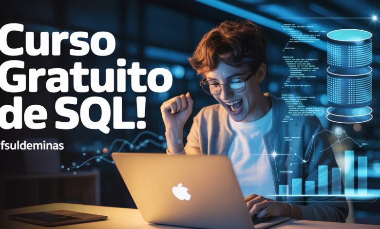 Curso gratuito e online de SQL abre inscrições! Aprenda do básico ao avançado e conquiste seu certificado. Vagas por ordem de inscrição!