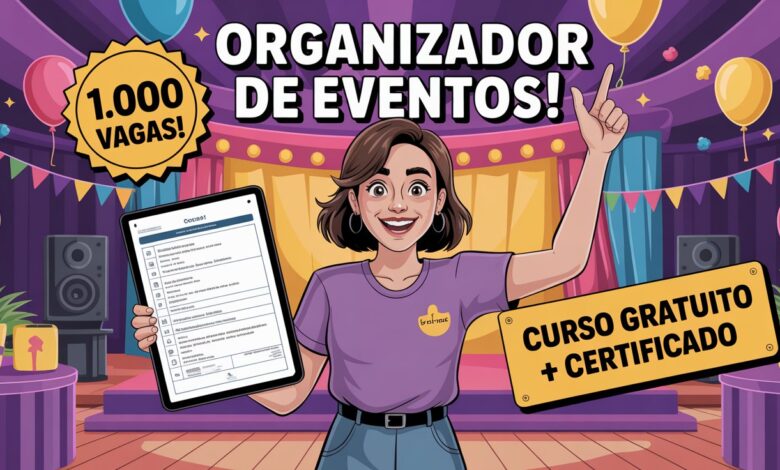 Inscrições abertas para o curso online e gratuito de Organizador de Eventos do IFSul. São 1000 vagas, 200h e certificado federal. Inscreva-se