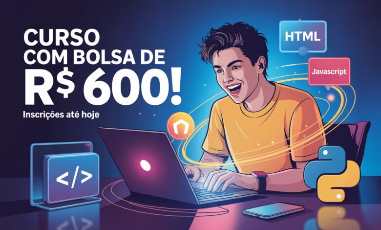 Último dia! Curso de programação com bolsa de até R$ 600/mês encerra inscrições hoje às 23h59. Participe do Bolsa Futuro Digital!