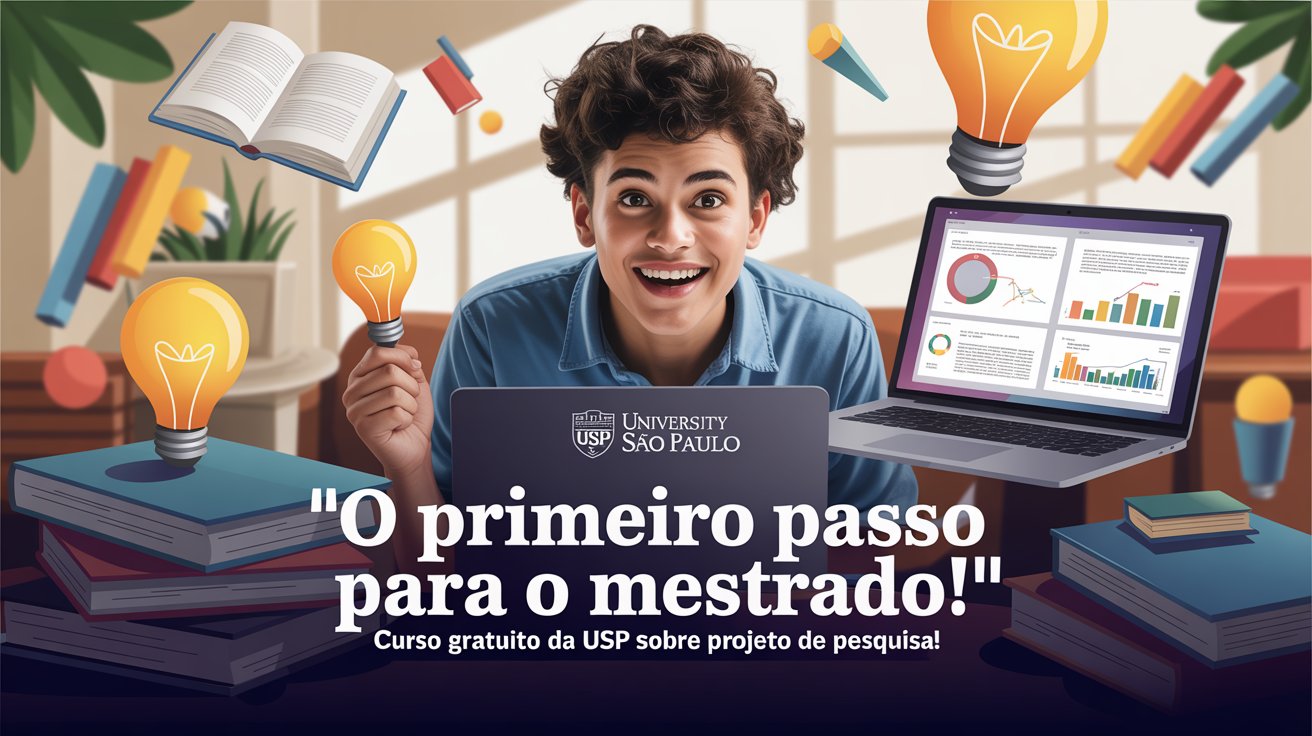 Aprenda a criar um projeto de pesquisa em Humanidades com a USP. Curso online, gratuito e com monitoria. Inscrições abertas. Vagas limitadas!