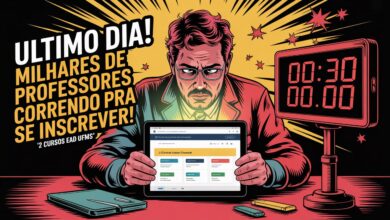 Último dia! A UFMS oferece 1000 vagas em cursos EAD gratuitos para professores. Inscrições só até hoje (22/06). Garanta sua vaga agora!