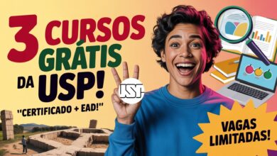 Cursos gratuitos e online da USP em Arqueologia, Pesquisa e mais. Capacite-se com certificado sem sair de casa. Vagas limitadas.
