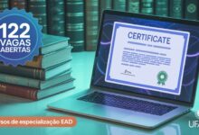 UFABC está com 122 vagas abertas em cursos gratuitos de especialização EAD. Inscreva-se até 27 de junho e comece sua pós em agosto!