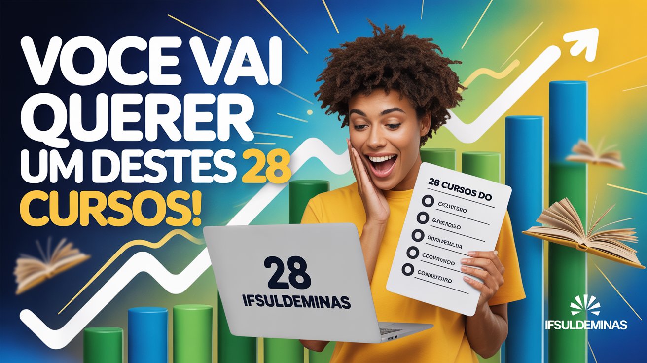Mude sua carreira com os cursos gratuitos do IFSULDEMINAS! São 703 vagas em 28 áreas. Inscrições abertas por tempo limitado. Confira!