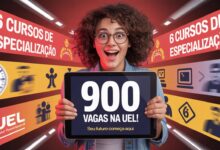A UEL prorrogou as inscrições para 6 cursos de especialização EAD gratuitos. Qualifique-se com uma universidade de ponta. Vagas até 07/07.