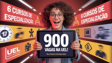 A UEL prorrogou as inscrições para 6 cursos de especialização EAD gratuitos. Qualifique-se com uma universidade de ponta. Vagas até 07/07.