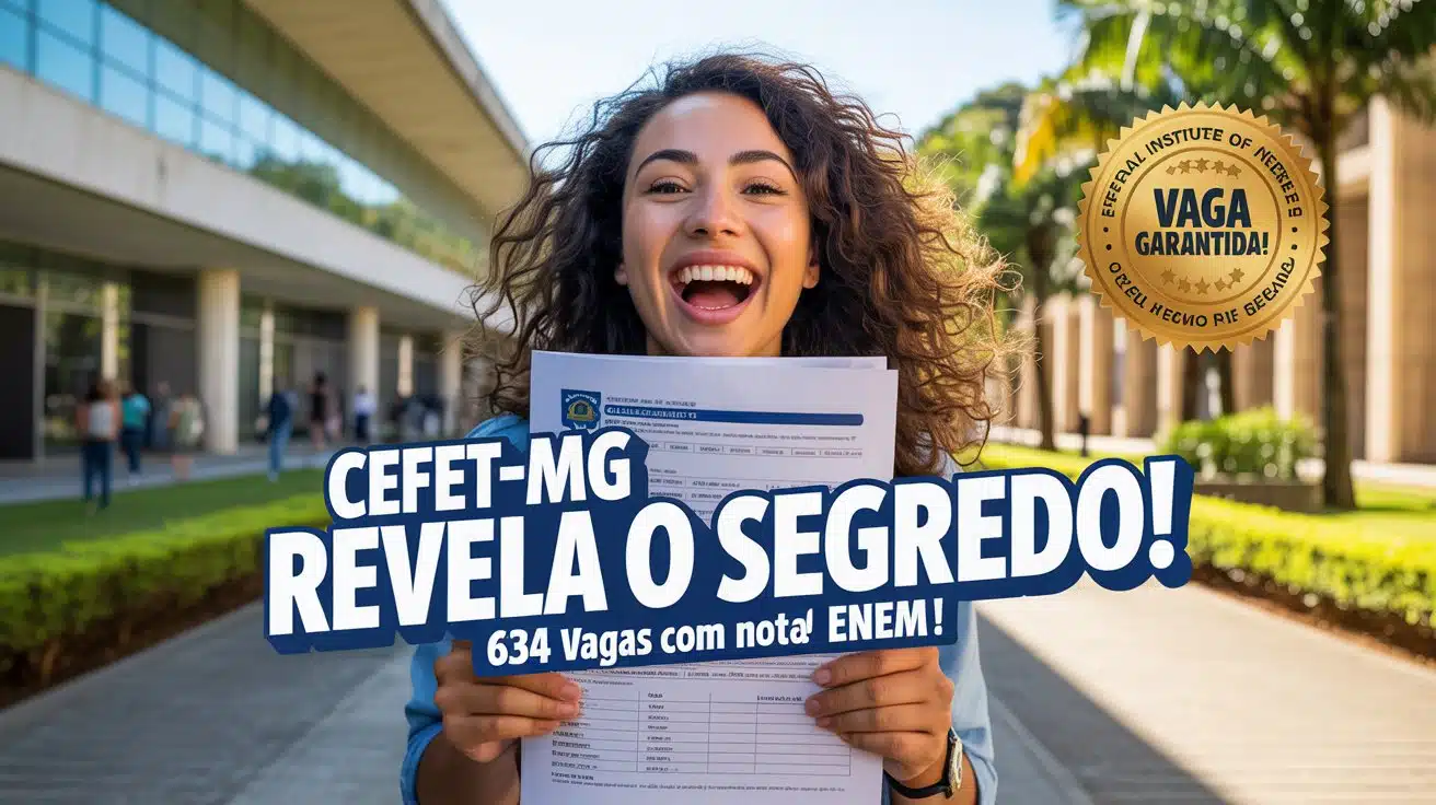Sonha com o CEFET-MG? Use seu Enem de 2015 a 2024 e concorra a 634 vagas. Inscrições 100% gratuitas até 15/07. Não perca esta chance!